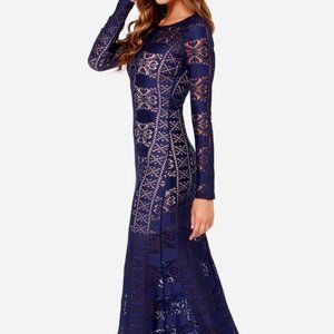 LULUS Exclusive Cut Above the Rest Navy Maxi Dress